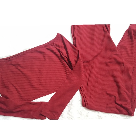 "Wine Tasting" Burgundy Ribbed Set NWOT - Picture 4 of 6